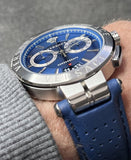  Shop Authentic Versace Aion Chronograph Blue Dial Blue Leather Strap Watch for Men - VE1D01220 - Luxxuri