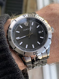  Shop Authentic Versace Hellenyium Quartz Black Dial Grey Steel Strap Watch For Men - VE3A00620 - Luxxuri