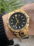  Shop Authentic Versace Hellenyium Quartz Black Dial Gold Steel Strap Watch For Men - VE3A00820 - Luxxuri