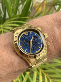  Shop Authentic Versace Classic Chronograph Quartz Blue Dial Gold Steel Strap Watch For Men - VEV700619 - Luxxuri