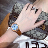  Shop Authentic Guess Park Avenue Blue Dial Brown Leather Strap Watch for Women - W0838L2 - Luxxuri