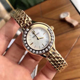  Shop Authentic Swarovski Lovely Crystals Mother of Pearl Dial Rose Gold Steel Strap Watch for Women - 5261496 - Luxxuri