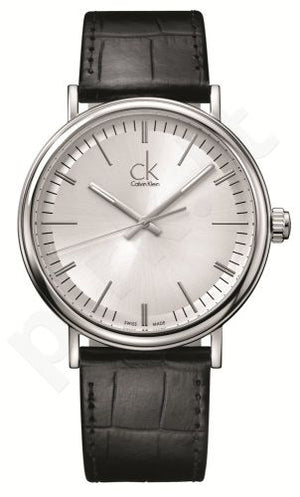  Shop Authentic Calvin Klein Surround Silver Dial Black Leather Strap Watch for Men - K3W211C6 - Luxxuri