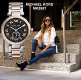  Shop Authentic Michael Kors Skylar Black Dial Two Tone Steel Strap Watch for Women - MK5957 - Luxxuri