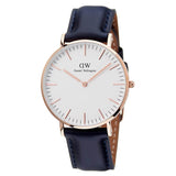  Shop Authentic Daniel Wellington Classic Somerset White Dial Blue Leather Strap Watch For Women - DW00100123 - Luxxuri