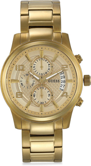  Shop Authentic Guess Analog Chronograph Gold Dial Gold Steel Strap Watch for Men - W0075G5 - Luxxuri