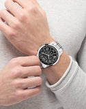  Shop Authentic Guess Horizon Chronograph Quartz Black Dial Silver Steel Strap Watch For Men - W0379G1 - Luxxuri