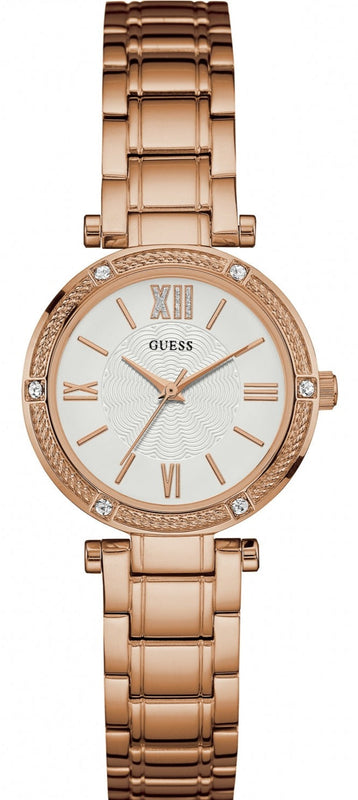  Shop Authentic Guess Park Ave White Dial Rose Gold Steel Strap Watch for Women - W0767L3 - Luxxuri