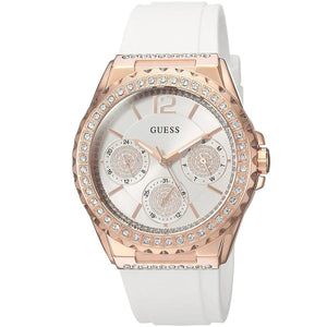  Shop Authentic Guess Starlight Diamonds White Dial White Rubber Strap Watch for Women - W0846L5 - Luxxuri