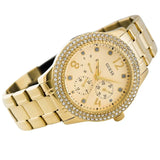  Shop Authentic Guess Bedazzle Diamonds Gold Dial Gold Steel Strap Watch For Women - W1097L2 - Luxxuri