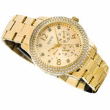  Shop Authentic Guess Bedazzle Diamonds Gold Dial Gold Steel Strap Watch For Women - W1097L2 - Luxxuri