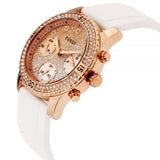  Shop Authentic Guess Confetti Crystal Rose Gold Dial White Silicone Strap Watch For Women - W1098L5 - Luxxuri