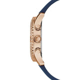  Shop Authentic Guess Confetti Diamonds Gold Dial Blue Rubber Strap Watch For Women - W1098L6 - Luxxuri