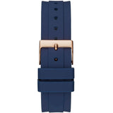  Shop Authentic Guess Confetti Diamonds Gold Dial Blue Rubber Strap Watch For Women - W1098L6 - Luxxuri
