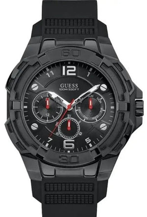  Shop Authentic Guess Genesis Quartz Black Dial Black Silicone Strap Watch For Men - W1254G2 - Luxxuri