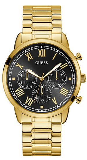  Shop Authentic Guess Hendrix Multifunction Black Dial Gold Steel Strap Watch for Men - W1309G2 - Luxxuri