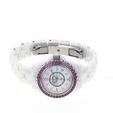  Shop Authentic Chanel J12 Quartz Diamonds Mother of Pearl White Dial White Steel Strap Watch for Women - J12 H3243 - Luxxuri