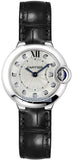  Shop Authentic Cartier Ballon Bleu de Cartier Diamonds Silver Dial Black Leather Strap Watch for Women - W4BB0008 - Luxxuri