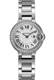  Shop Authentic Cartier Ballon Bleu De Cartier Diamonds White Dial Silver Steel Strap Watch for Women - W4BB0015 - Luxxuri
