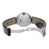  Shop Authentic Cartier Ballon Bleu de Cartier Silver Dial Black Leather Strap Watch for Men - WSBB0026 - Luxxuri