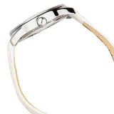  Shop Authentic Guess Mini Triangle Quartz Diamonds Silver Dial White Leather Strap Watch For Women - W65006L1 - Luxxuri