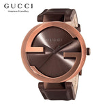  Shop Authentic Gucci Interlocking Iconic Brown Dial Brown Leather Strap Watch For Women - YA133207 - Luxxuri