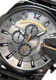  Shop Authentic Diesel Mega Chief Chronograph Grey Dial Black Steel Strap Watch For Men - DZ4479 - Luxxuri