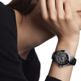  Shop Authentic Chanel J12 Quartz Black Dial Black Steel Strap Watch for Women - J12 H5695 - Luxxuri