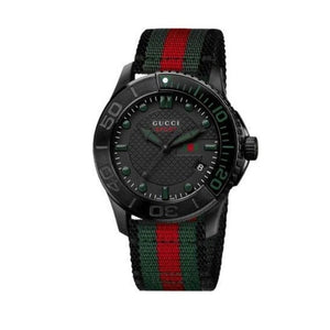  Shop Authentic Gucci G Timeless Sport Black Dial Two Tone NATO Strap Watch For Men - YA126229 - Luxxuri