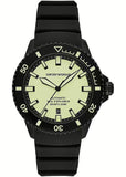 Emporio Armani Sea Explorer Automatic Yellow Dial Black Silicone Strap Watch For Men - AR60085