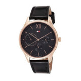  Shop Authentic Tommy Hilfiger Damon Quartz Black Dial Black Leather Strap Watch for Men - 1791419 - Luxxuri
