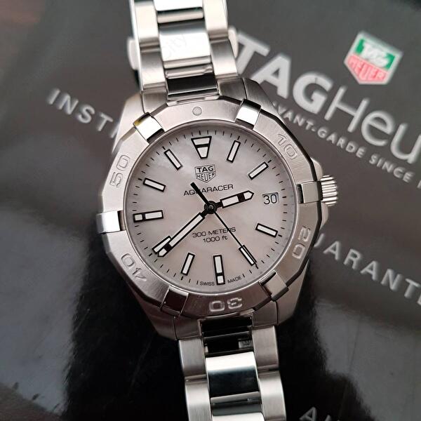  Shop Authentic Tag Heuer Aquaracer White Mother of Pearl Dial Watch for Women - WBD1311.BA0740 - Luxxuri