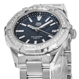  Shop Authentic Tag Heuer Aquaracer Quartz Diamonds Blue Dial Silver Steel Strap Watch for Women - WAY131N.BA0748 - Luxxuri