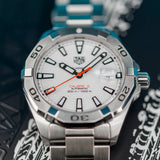  Shop Authentic Tag Heuer Aquaracer Automatic White Dial Silver Steel Strap Watch for Men - WBD2111.BA0928 - Luxxuri