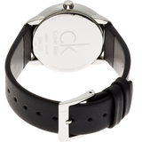  Shop Authentic Calvin Klein Minimal Grey Dial Black Leather Strap Watch for Men - K3M221C4 - Luxxuri