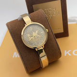  Shop Authentic Michael Kors Parker Crystals Gold Dial Gold Steel Strap Watch For Women - MK4469 - Luxxuri