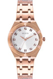  Shop Authentic Guess Crystalline Diamonds Silver Dial Rose Gold Steel Strap Watch for Women - GW0114L3 - Luxxuri