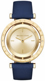  Shop Authentic Michael Kors Averi Gold Dial Navy Blue Leather Strap Watch for Women - MK2526 - Luxxuri
