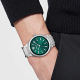  Shop Authentic Versace V-Auria Quartz Green Dial Silver Steel Strap Watch for Men - VE0F00125 - Luxxuri