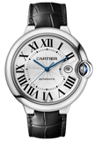  Shop Authentic Cartier Ballon Bleu De Cartier Silver Dial Black Leather Strap Watch for Women - WSBB0030 - Luxxuri