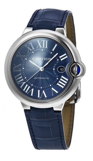  Shop Authentic Cartier Ballon Bleu De Cartier Blue Dial Blue Leather Strap Watch for Men - WSBB0027 - Luxxuri