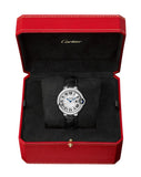  Shop Authentic Cartier Ballon Bleu De Cartier Silver Dial Black Leather Strap Watch for Women - WSBB0034 - Luxxuri