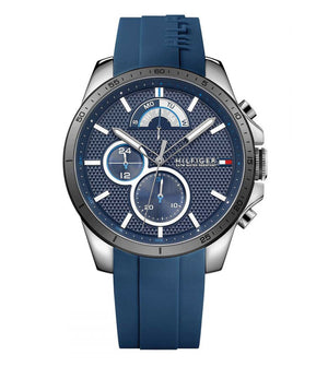  Shop Authentic Tommy Hilfiger Decker Quartz Blue Dial Blue Rubber Strap Watch for Men - 1791350 - Luxxuri