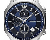  Shop Authentic Emporio Armani Renato Chronograph Blue Dial Silver Steel Strap Watch For Men - AR11164 - Luxxuri