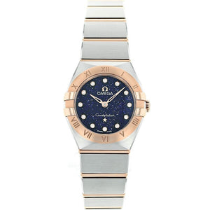  Shop Authentic Omega Constellation Quartz Diamonds Blue Dial Two Tone Steel Strap Watch for Women - 131.20.25.60.53.002 - Luxxuri