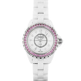  Shop Authentic Chanel J12 Quartz Diamonds Mother of Pearl White Dial White Steel Strap Watch for Women - J12 H3243 - Luxxuri