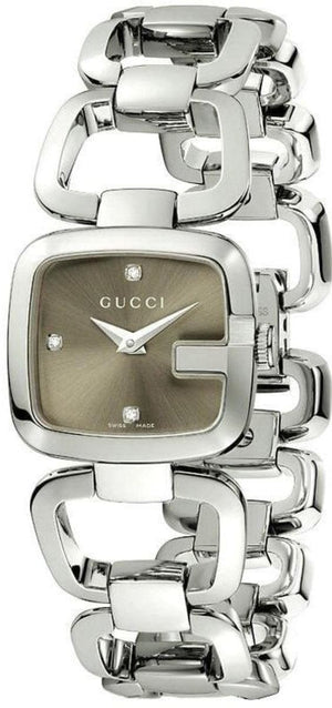  Shop Authentic Gucci G Gucci Brown Dial Silver Steel Strap Watch For Women - YA125503 - Luxxuri