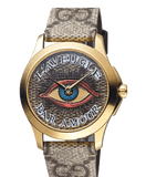  Shop Authentic Gucci G Timeless Eye Beige Dial Beige Leather Strap Watch For Men - YA1264022 - Luxxuri