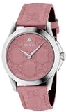  Shop Authentic Gucci G Timeless Quartz Candy Pink Dial Pink Leather Strap Watch For Women - YA1264030 - Luxxuri