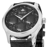  Shop Authentic Gucci G Timeless Quartz Black Dial Black Leather Strap Watch For Men - YA1264031 - Luxxuri